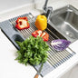 Kitchen Rolling Dish Drainer Roll Up Dish Drying Rack Over The Sink kitchen accessories,storage organization Foldable bowl shelf