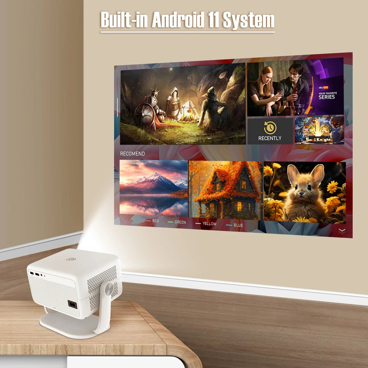 Magcubic 650ANSI L018 Projector 4K Native 1080P Auto Focus & Keystone Correction Android11 BT5.2 WIFI6 360° Portable Home CinemaGoWisse.com