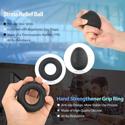 6PCS/SET 5-60kg Adjustable Hand Grip Strengthener Hand Grip Trainer With Counter Wrist Forearm And Hand Exerciser For Muscle Bui