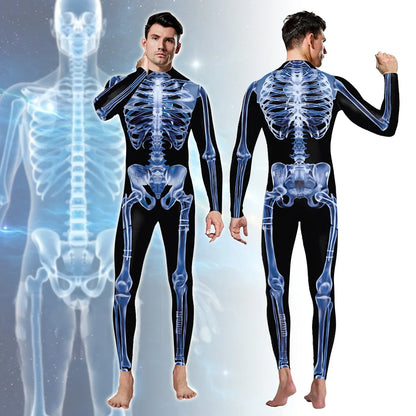 Women's Halloween Horror Role Bloodstained Jumpsuit Scary Cosplay Costume Bodysuit Uniform for Party