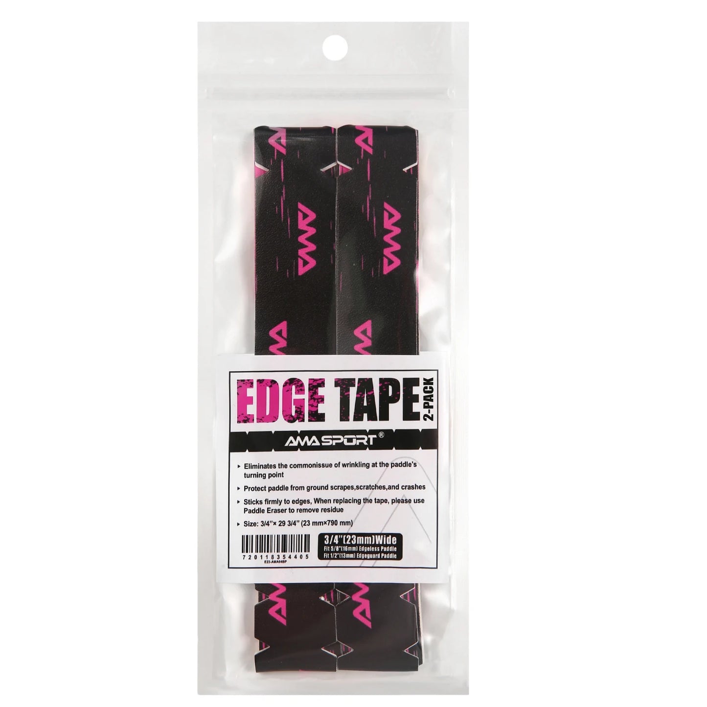 AMASPORT 2Pack Pickleball Paddle Edge Tape 20/23/26mm Paddle Head Edge Guard Racket Edge Protection Tape