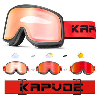 KAPVOE Sale OTG Photochromic Ski Snowboard Goggles Women Men Outdoor Sports Skiing Eyewear UV 400 Winter Snow Protection Glasses