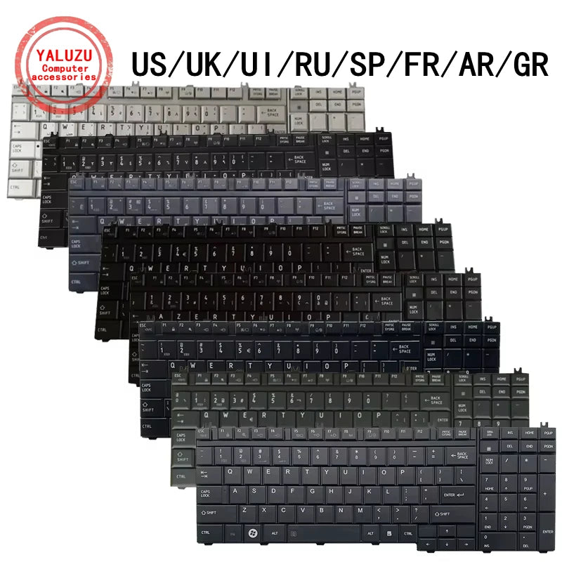 US/UK/UI/RU/SP/FR/AR/GR Laptop Keyboard For Toshiba A500 A505 AX53 AX55 B450 B451 B551 B552 B651 B650 F42 F60 F501 F750 L500