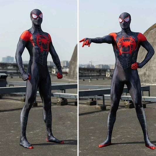 2024 For Adult Anime Spider Man Across The Spider-Verse Cosplay Costume Miles Morales Superhero Jumpsuit