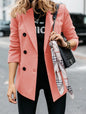 Women's spring style European and American long sleeved double row button suit women's jacket cardigan