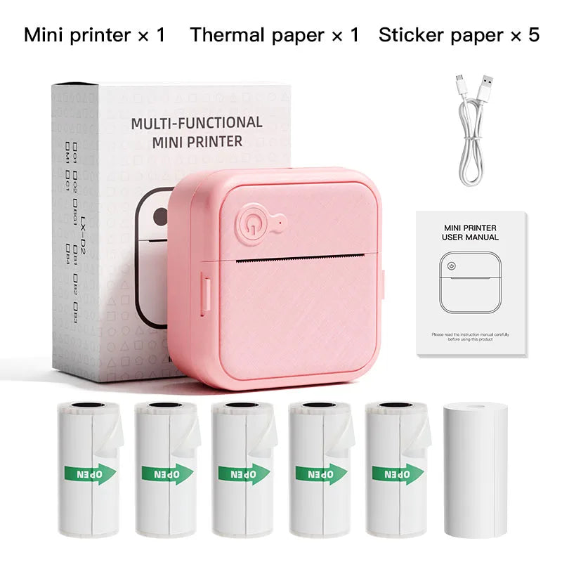 DOLEWA D8 Portable Mini Printers Wireless Bluetooth Inkless Sticker Maker Printer Tag Price Machine for Office School Kitchen