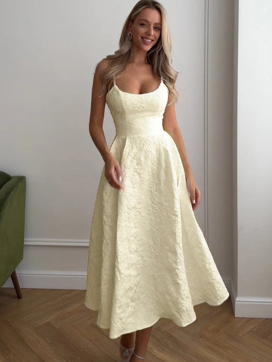 AODEBIAO Women Summer A-line Dress Sleeveless O-neck Solid Maxi Dresses Fashion Backless Casual Elegant Party Strap Dress Female