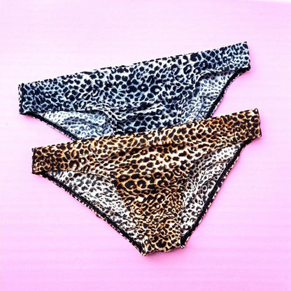 Men's Panties Leopard Printed Bikini G-String Low Waist Briefs Soft Pouch Temptation Lingerie Underwear Seamless Underpants