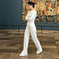 Basic Wide Leg Pants Leisure Suit Women 2025 Spring Solid Long Sleeve Top Casual Loose Trousers 2 Piece Set Hottie Streetwear