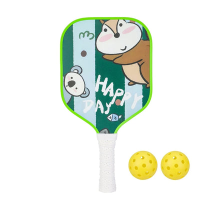 Kids Pickleball Paddles Cute with Small Grip Lightweight Pickleball Rackets Honeycomb Core Fiberglass Set for Children