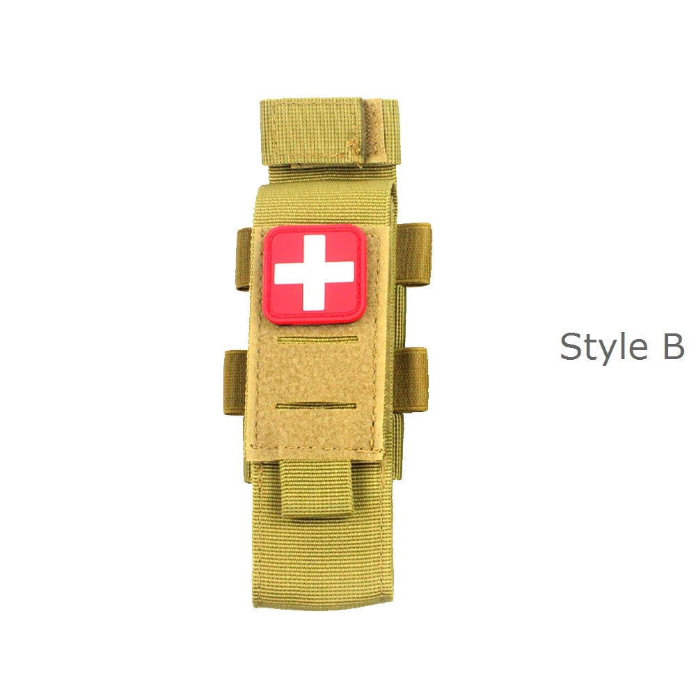 Tactical Outdoor Molle Scissor Bag Medical Shears Pouch Multifunctional Tourniquet Holder Storage Bag Case Flashlight Holster