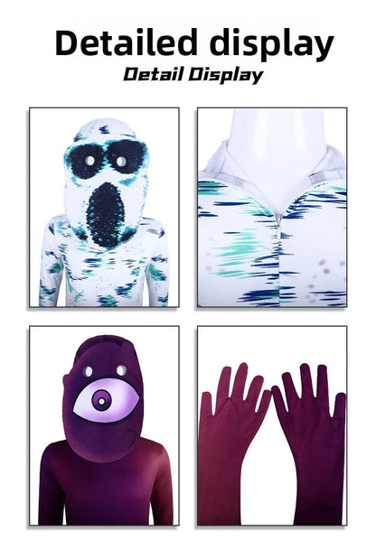 Doors Screech Cosplay Seek Doors Costume Kids Single Eye Mask Suit Jumpsuit Monster Jumbo Horror Scary Halloween Costume Child