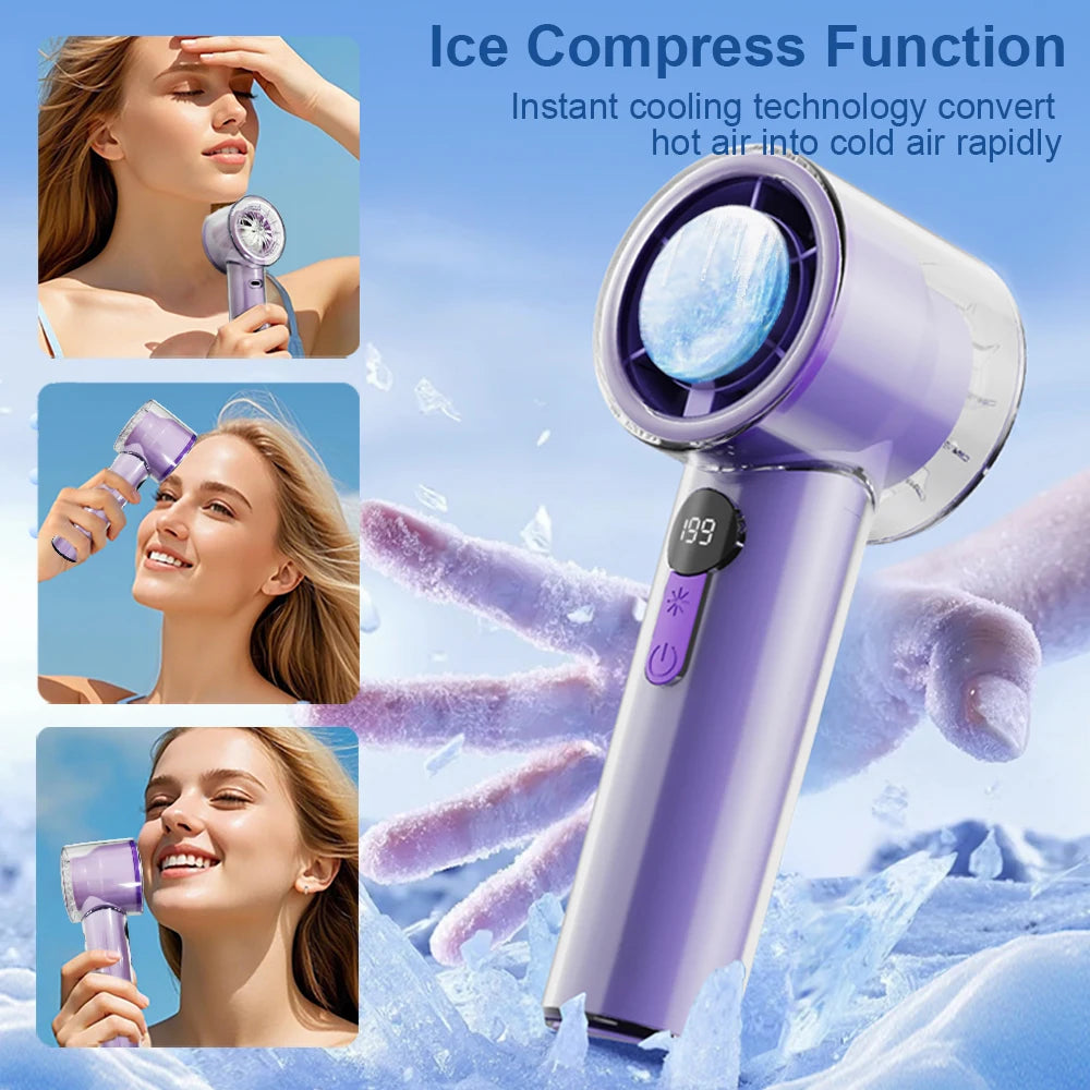 3600mAh Handheld Turbo Fan Portable Air Cooling Fan 199 Wind Speeds Adjustable Outdoor Personal Student Handheld Ice Fan