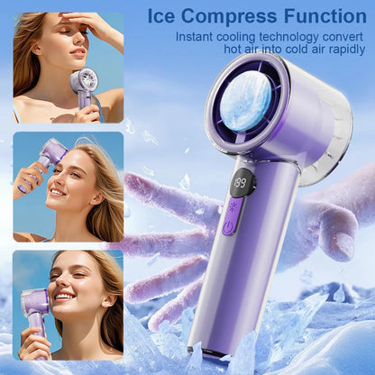 3600mAh Handheld Turbo Fan Portable Air Cooling Fan 199 Wind Speeds Adjustable Outdoor Personal Student Handheld Ice Fan