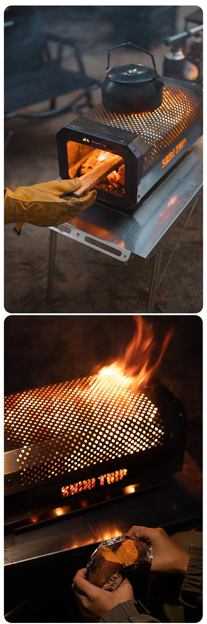 ShineTrip Camping Portable Stainless Steel Folding Table BBQ Heat Resistant Table Outdoor Honeycomb Tabletop Incinerator