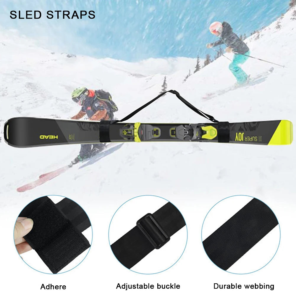 2/1PCS Skiing Strap Adjustable Skiing Pole Shoulder Hand Carrier Lash Handle Straps Porter Hook LoopProtecting For Ski Board