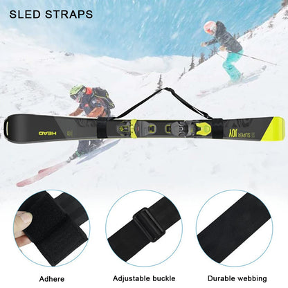 2/1PCS Skiing Strap Adjustable Skiing Pole Shoulder Hand Carrier Lash Handle Straps Porter Hook LoopProtecting For Ski Board