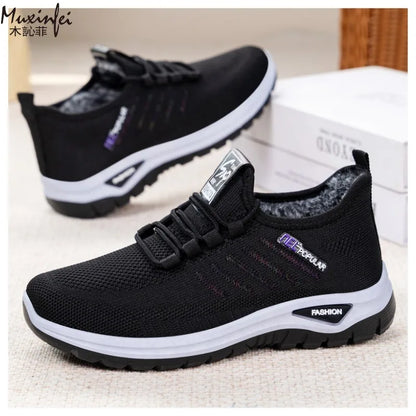 2025 Cotton Shoes for Women's Winter New Style Plush Thick Straps Versatile Cotton Boots Anti Slip Comfortable Plus Size 36-43