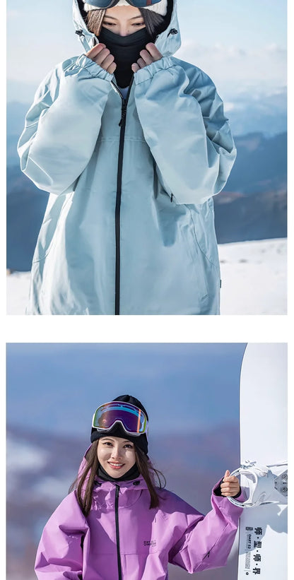 John snow 2024 New Male female couple Single and double board Ski suit set Loose type waterproof keep warm Ski pants ski jackets