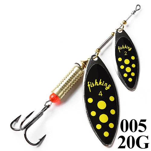 FISH KING Fishing Spinner Blade Metal Lure Double Spinnerbait Hard Artificial Lure Jig Items 115mm 20g