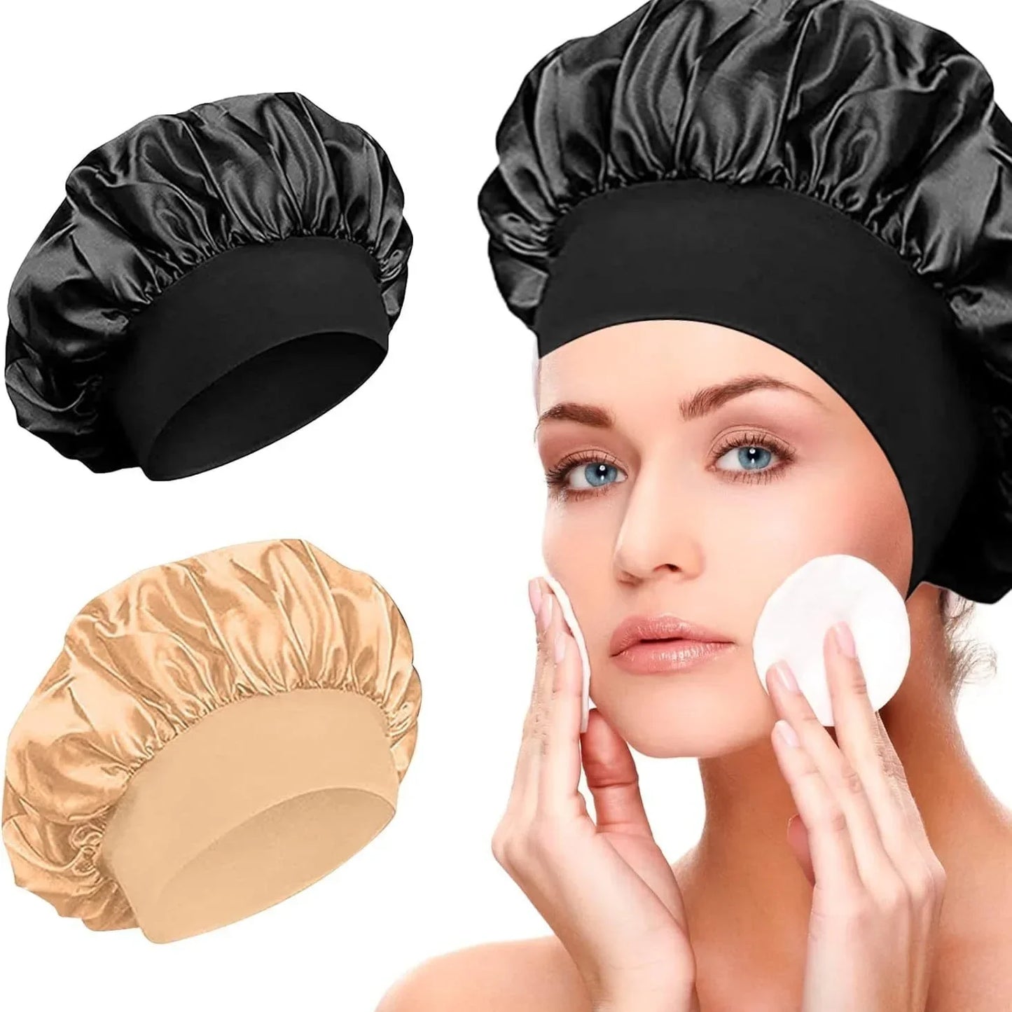Hundreds of High Elasticity Hair Care Cap Moon Hat Wrapped Headscarf Beauty Cap Shower Cap Female Nursing Satin Sleeping Cap