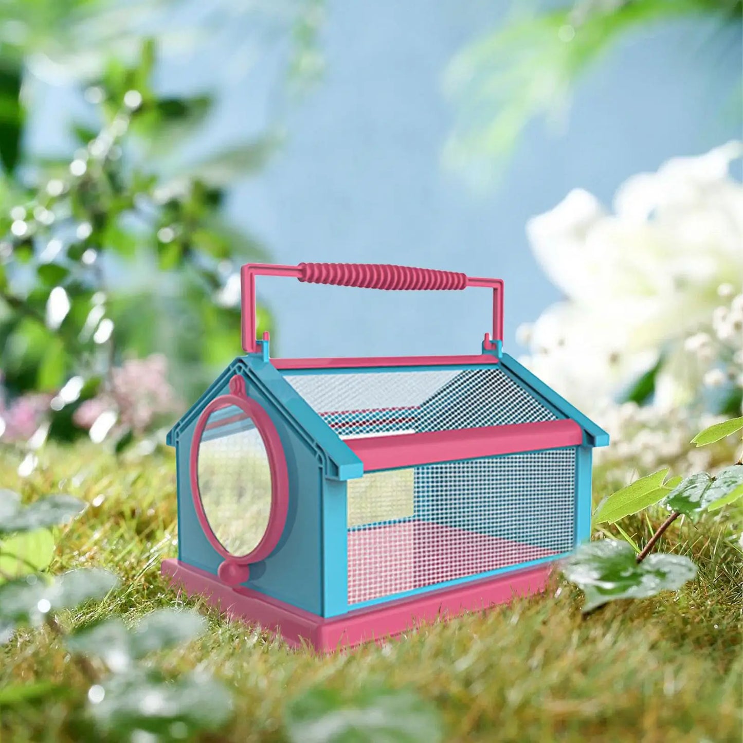 New 4 Color Portable Butterfly Insect Habitat Cage with Carrying Handle Collapsible Breathable Mesh Caterpillars Cage for Insect