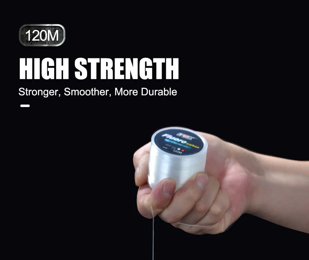 FTK 120m Invisible Fishing Line Speckle Fluorocarbon Coating Fishing Line 0.20mm-0.60mm 7.15LB-45LB Super Strong Spotted Line