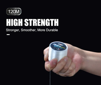 FTK 120m Invisible Fishing Line Speckle Fluorocarbon Coating Fishing Line 0.20mm-0.60mm 7.15LB-45LB Super Strong Spotted Line