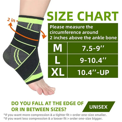 Adjustable Sports Ankle Support Compression Ankle Brace Protector Running Soccer Basketball Gym Ankle Stabilizer Bandage Strap