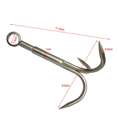 Stainless Steel Climbing Claw Ice Rock Hook Hiking Tool Large Mountaineering Flying Grappling Hook Outdoor Survival Accessories
