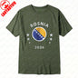 Bosnia 2026 Tee Bosnia Flag Football Soccer High Quality Cotton Shirt Vintage Classic Summer Breathable Clothes for Women Men