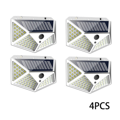 1-12 Pack Solar Lights Outdoor 100 LED Wall Lamp Motion Sensor Lights Waterproof Solar Street Light for Garden Porch Yard Garage