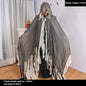 Halloween Hooded Cloak Medieval Renaissance Gothic Wizard Cape Grim Reaper Cosplay Costume for Adult Scythe Weapon Prop