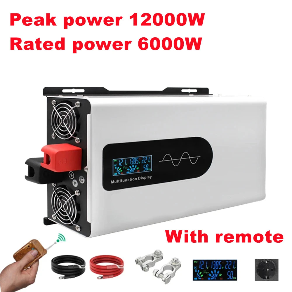 8000W 10000W 12000W Pure Sine Wave Inverter 12V 24V 48V 60V To AC 220V 110V Car Power Inverters Solar Off Grid Inverters