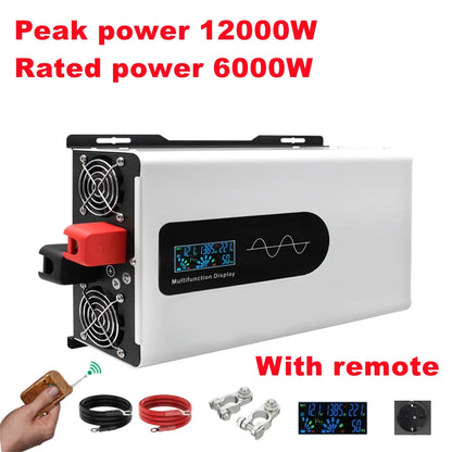 8000W 10000W 12000W Pure Sine Wave Inverter 12V 24V 48V 60V To AC 220V 110V Car Power Inverters Solar Off Grid Inverters
