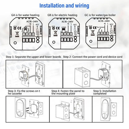 Smart WiFi Thermostat Programmable Knob Temperature Controller Electric Floor Heating Gas Boiler Thermostat for House Office
