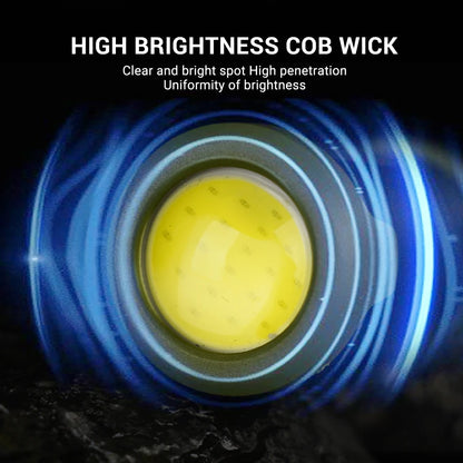 Mini Portable Keychain Flashlight Multifunction COB Work Light 6 Modes Emergency Rechargeable Light for Walking Searching Hiking