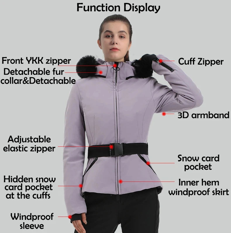 Skiing Jacket 2025 Mountain Snowboard Jackets Winter Hooded Woman Snow Jackets Outdoor Sports Outerwear Windproof Warm Tracksuit