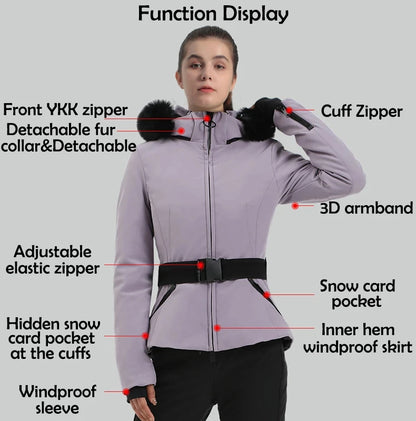 Skiing Jacket 2025 Mountain Snowboard Jackets Winter Hooded Woman Snow Jackets Outdoor Sports Outerwear Windproof Warm Tracksuit