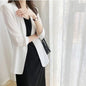 Spring Women Thin Blazers Sun Protection Suit 2025 Female Summer Black Blazer Three Quarter Sleeves OL Slim Coats Ladies Tops