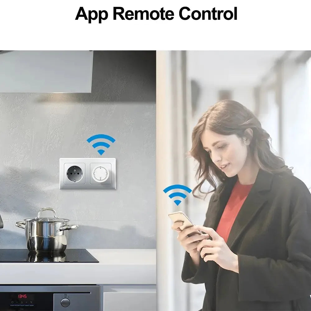 EWelink WiFi Smart Socket With Power Monitoring Smart Plug Timing Voice Control Work with Alexa Google Home Yandex Маруся