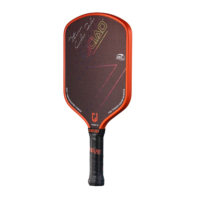 JUCIAO T-Titanium Pickleball Paddle Carbon Fiber Pickleballs For Spin And Control Foam  Injected Edges Thermoformed Pickleball