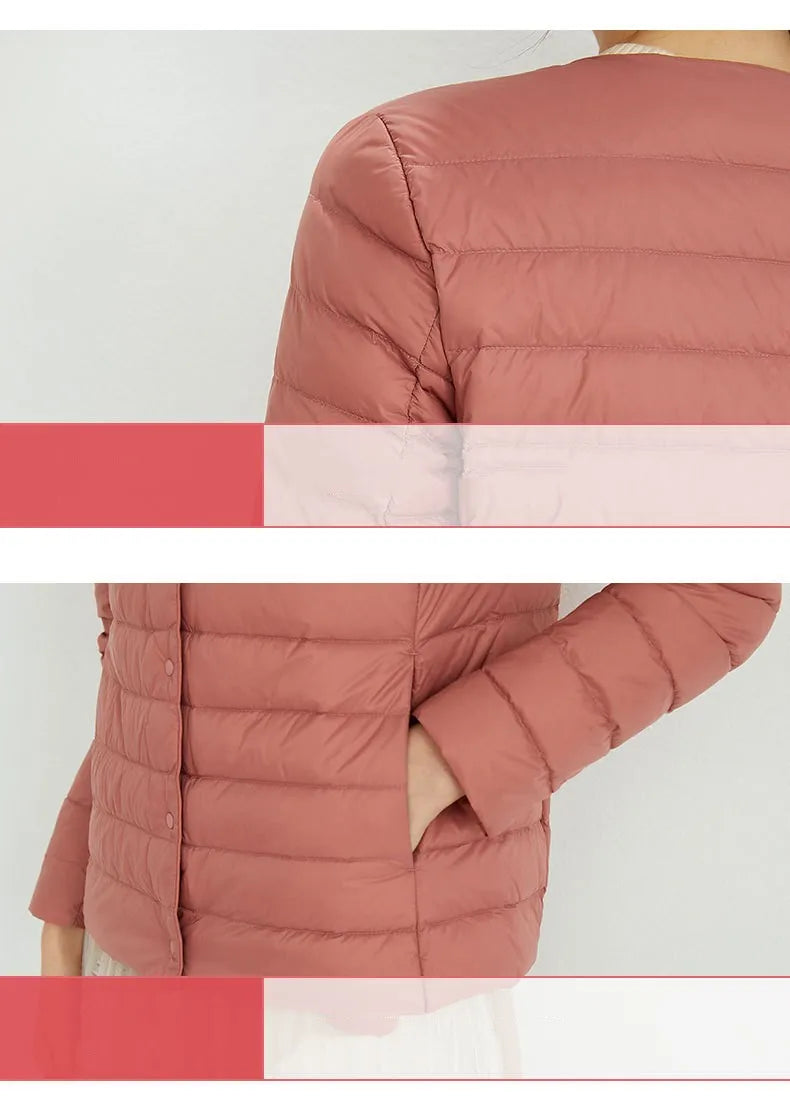 Top Grade 90% White Duck Down Women Ultra Lightweight Packable Line Jackets 2023 New Autumn Winter Keep Warm Puffer Coats