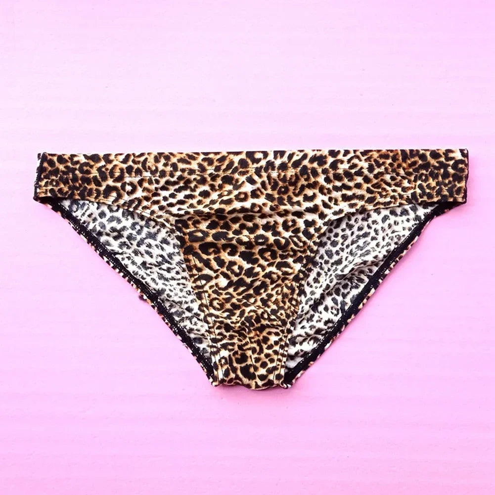 Men's Panties Leopard Printed Bikini G-String Low Waist Briefs Soft Pouch Temptation Lingerie Underwear Seamless Underpants