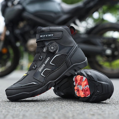 New Motorcycle Boots Men Leather Motos Breathable Anti Slip Wear-resistant Riders Boots Motorbike Racing Ankle Length Shoes Off-