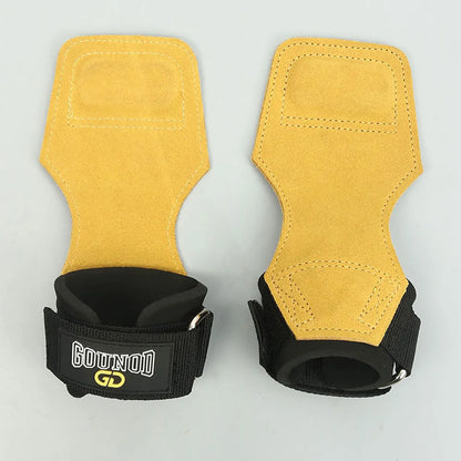 Wrist Straps for Weightlifting Double Layers Cow Leather Gloves Women Men Deadlift Maximum Grip Support Bench Press Pull-up F18