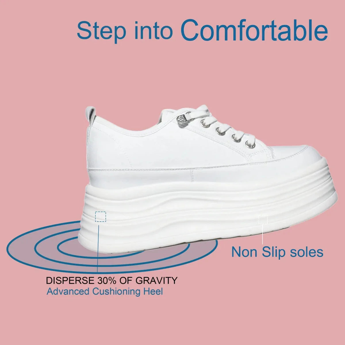 Fujin 9cm High Quality Microfiber Leather White Platform Sneakers for Women Wedge Heel Sneakers Shoes Comfy Casual Shoes Female