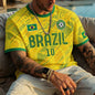 2026 New Classic God Brazil Football Jersey For Men T-shirt Summer Sports Quick Dry O-neck Tees Casual Streetwear Oversized Tops