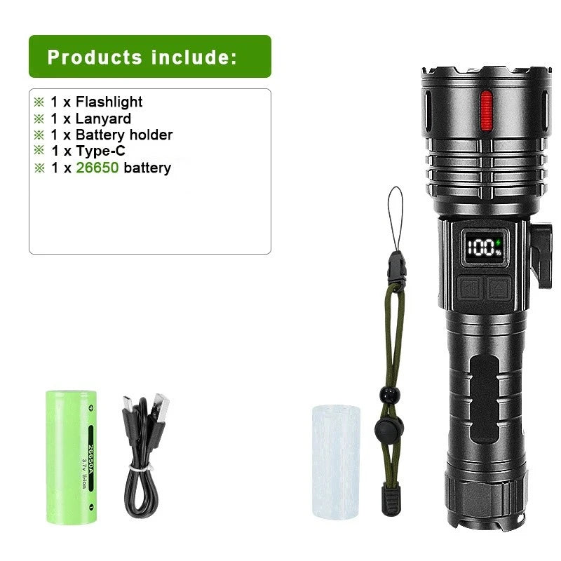 20000000LM Most Powerful Flashlights Super Bright White Laser Torch Waterproof Hand Lamp Magnetic With Tail Knife Lantern