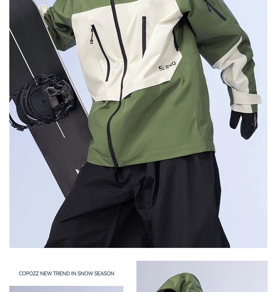 COPOZZ Skiing Coats Winter Warm Women Men Tracksuit Hooded Sports Snowboard Jacket Mountain Female Outwear Windproof Ski Clothes